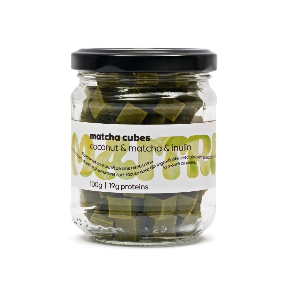 Cuburi de ciocolata cu matcha japoneza Matcha Cubes, 100 g, Maitri