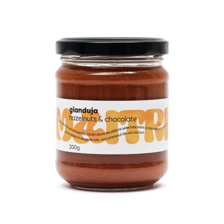 Crema de alune de padure si ciocolata Gianduja, 200 g, Maitri