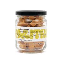 Cuburi de fudge cu ananas si cocos Pina Cubes, 100 g, Maitri