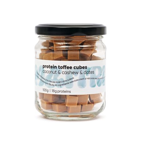Cuburi de fudge cu lucuma si mesquite Protein Toffee Cubes, 100 g, Maitri