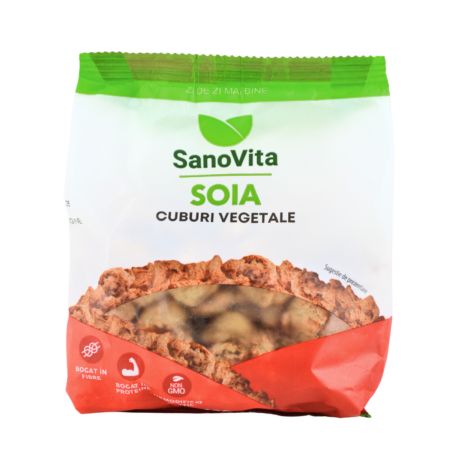 Cuburi vegetale din soia, 100 g, Sanovita