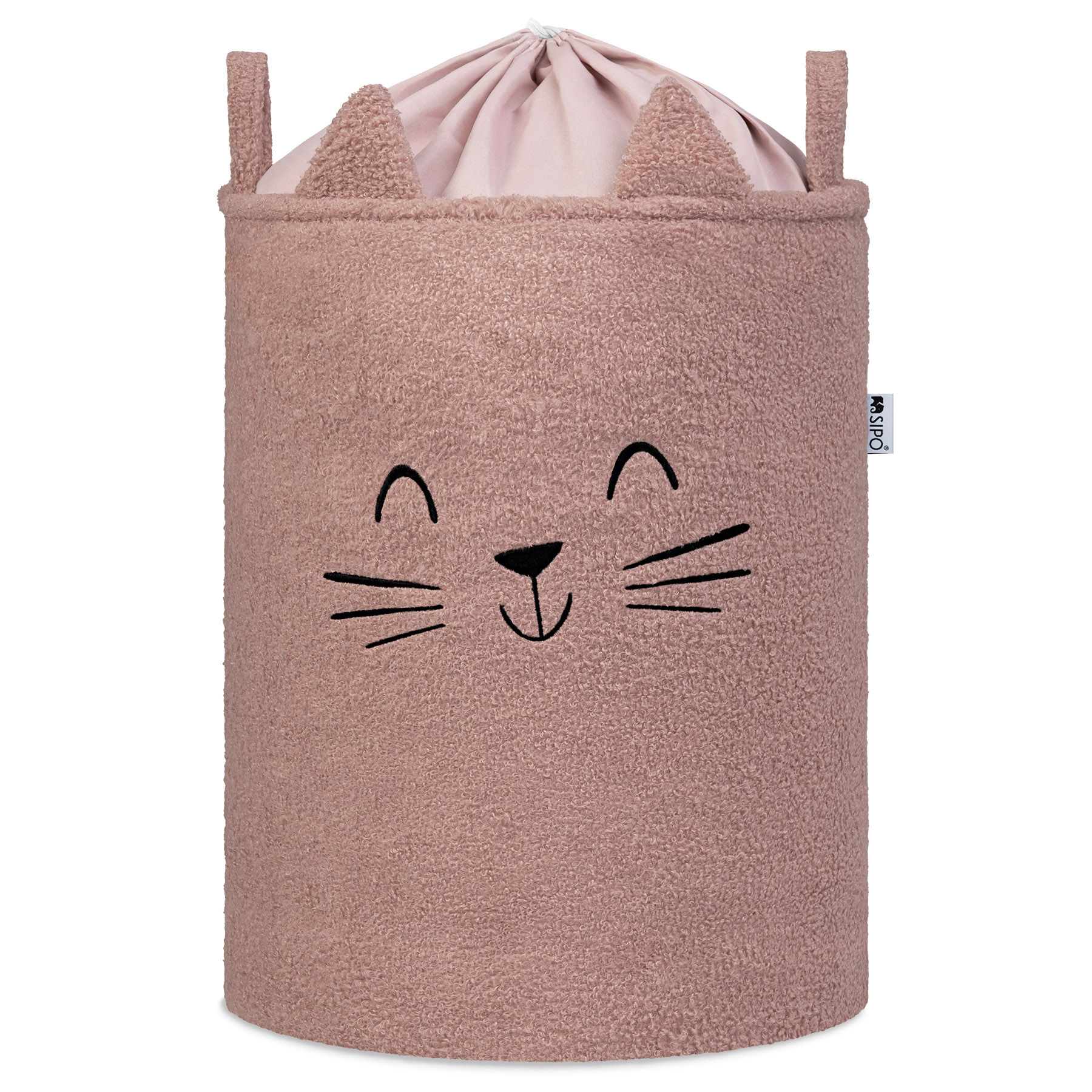 Cos pliabil pentru depozitare, Pink, Fluffy Toy Boucle Cat, 43 L, Sipo