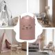 Cos pliabil pentru depozitare, Pink, Fluffy Toy Boucle Cat, 43 L, Sipo 756148