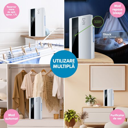 Dezumidificator si Purificator de aer 2 in 1 Baby, Easycare 756158