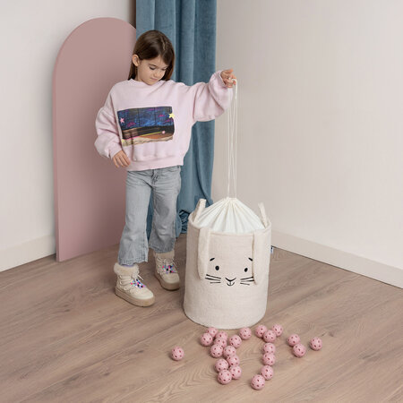 Cos pliabil pentru depozitare, Crem, Fluffy Toy Boucle Rabbit, 43 L, Sipo 756168