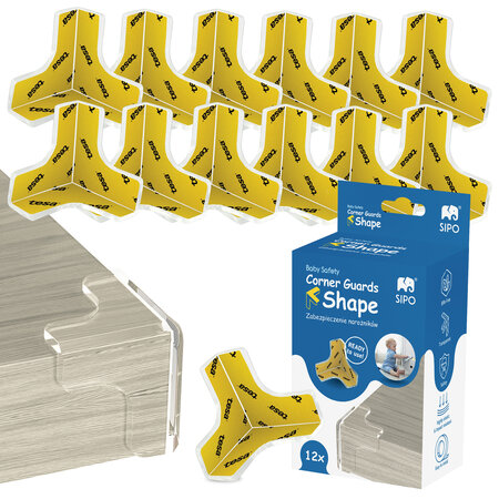 Set 12 protectii din silicon pentru colturi, 38x38 mm, Sipo 756177