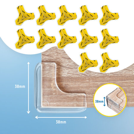 Set 12 protectii din silicon pentru colturi, 38x38 mm, Sipo 756180