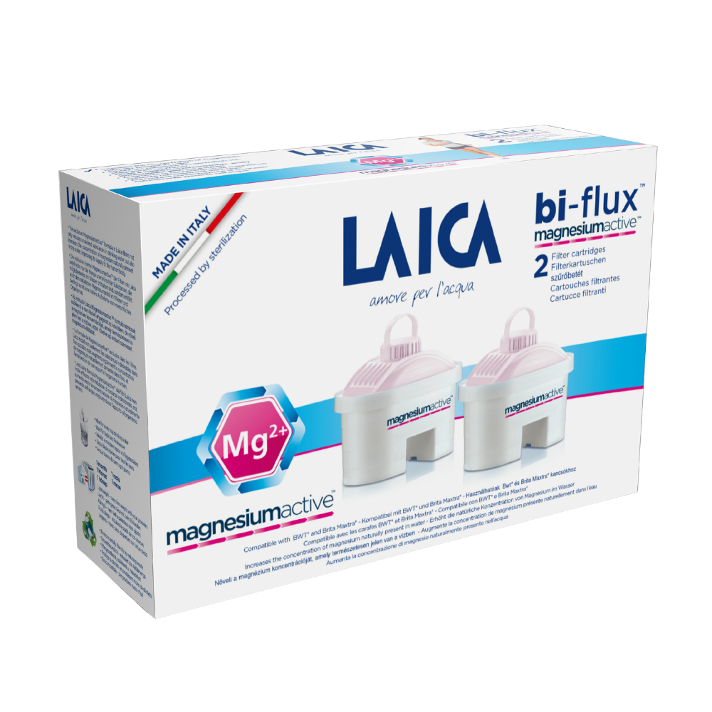 Cartuse filtrante Bi-flux Magnesium Active, 2 bucati, Laica