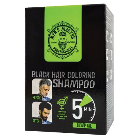 Vopsea neagra pentru par si barba, 10 plicuri x 25 ml, Men's Master