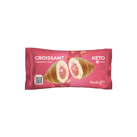 Croissant Low Carb, Capsune, 55 g, Feeling Ok
