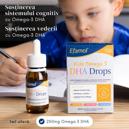 Omega 3 DHA picaturi pentru copii, 60 ml, Efamol 756372