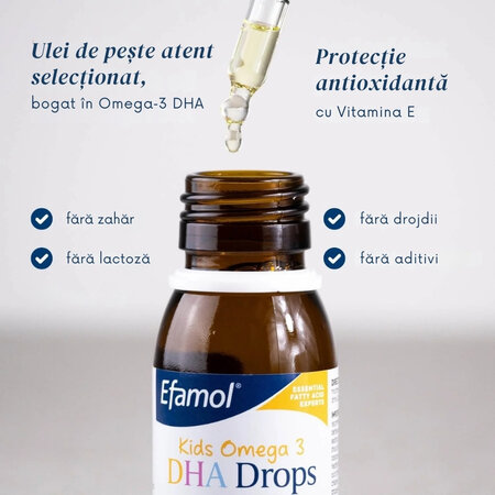 Omega 3 DHA picaturi pentru copii, 60 ml, Efamol 756373
