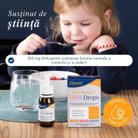 Omega 3 DHA picaturi pentru copii, 60 ml, Efamol 756376