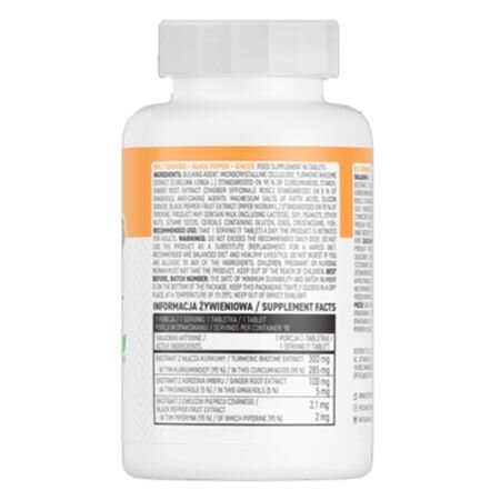 Turmeric + Ghimbir + Piper Negru, 90 tablete, OstroVit 756413