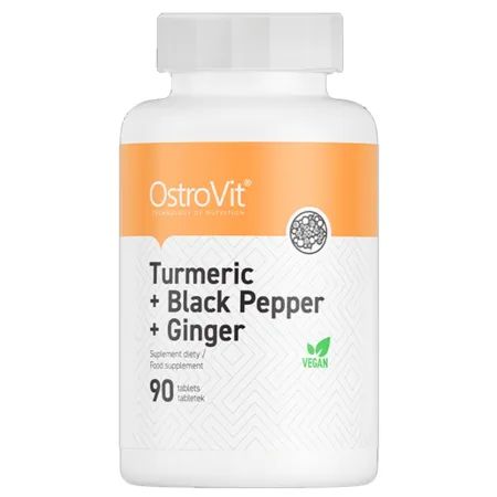 Turmeric + Ghimbir + Piper Negru, 90 tablete, OstroVit