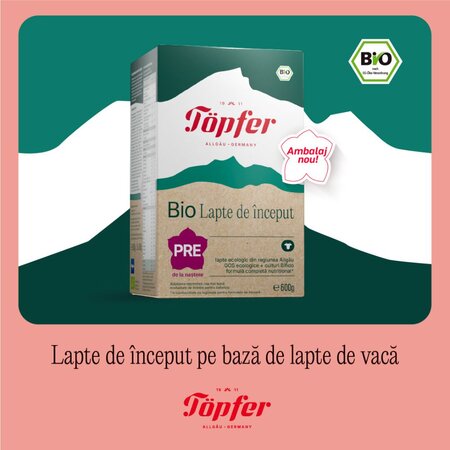Lapte praf Bio Pre Lactana, 0 luni+, 600 g, Topfer 756459