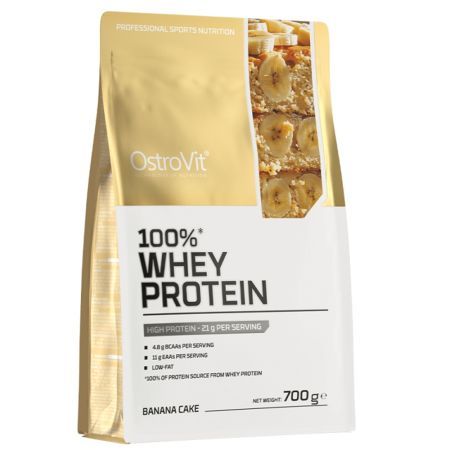 Proteina din zer cu aroma de banane Whey Protein Banana Cake, 700 g, OstroVit