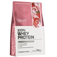 Proteina din zer cu aroma de capsuni 100% Whey Protein, 700 g, OstroVit