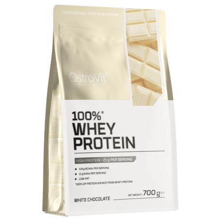 Proteina din zer cu aroma de ciocolata alba Whey Protein White Chocolate, 700 g, OstroVit