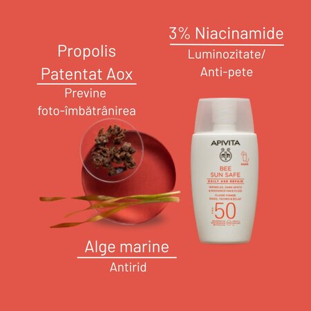 Fluid reparator SPF50 Daily Age Repair, 50 ml, Apivita 756496