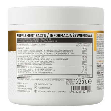 Omega 3-6-9, 180 capsule, OstroVit 756508