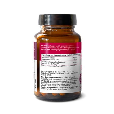 Lipozomal Resveratrol, 60 capsule vegetale, Hypernatura 756532