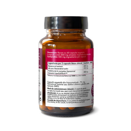 Lipozomal Resveratrol, 60 capsule vegetale, Hypernatura 756532