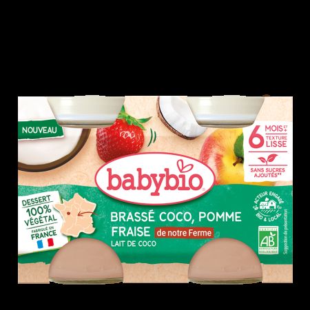 Crema Bio de cocos, Mar si Capsune, 2 x 130 g