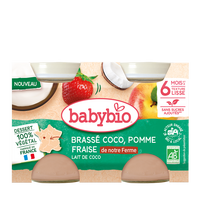 Crema Bio de cocos, Mar si Capsune, + 6 luni, 2 x 130 g, BabyBio