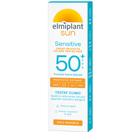 Crema protectie solara pentru fata cu SPF 50+, 50 ml, Elmiplant 779887