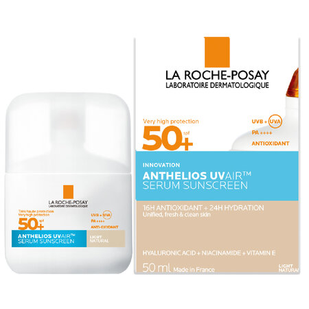 Serum solar cu SPF 50+ Anthelios UVAir, nuanta deschisa natural, 50 ml, La Roche-Posay 756641