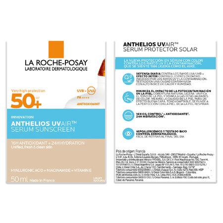 Serum solar cu SPF 50+ Anthelios UVAir, nuanta deschisa natural, 50 ml, La Roche-Posay 756640