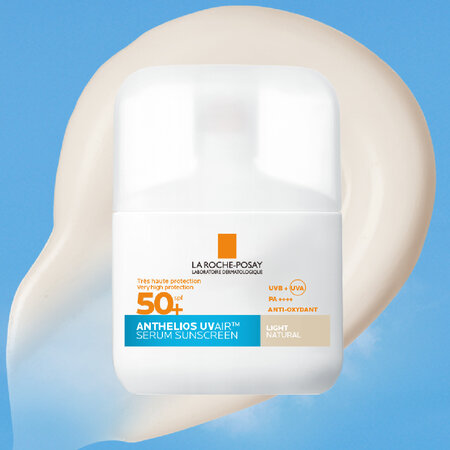 Serum solar cu SPF 50+ Anthelios UVAir, nuanta deschisa natural, 50 ml, La Roche-Posay 756627