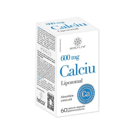 Calciu Lipozomal, 600 mg, 60 capsule vegetale, BioSunLine