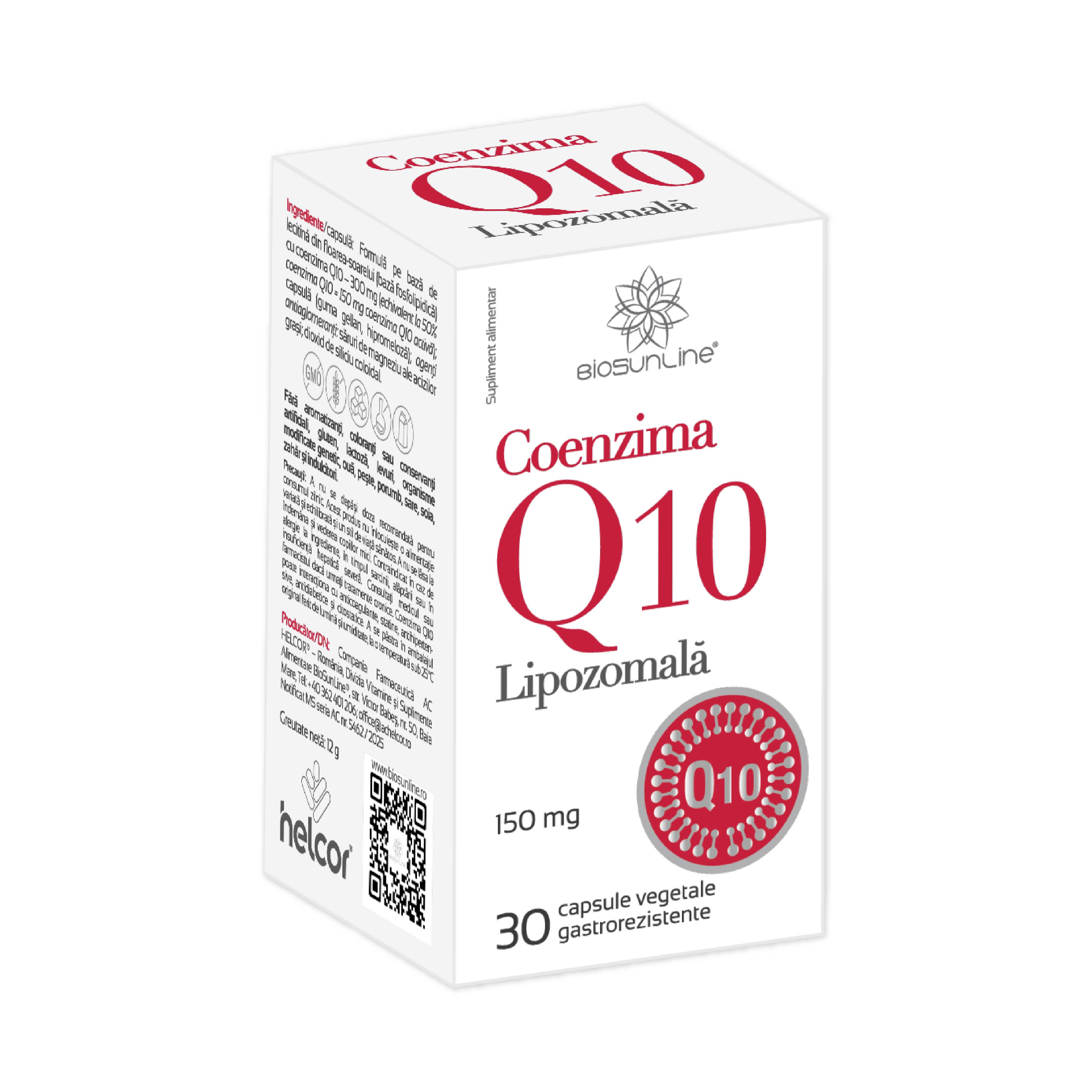Coenzima Q10 Lipozomala, 150 mg, 30 capsule vegetale, BioSunLine