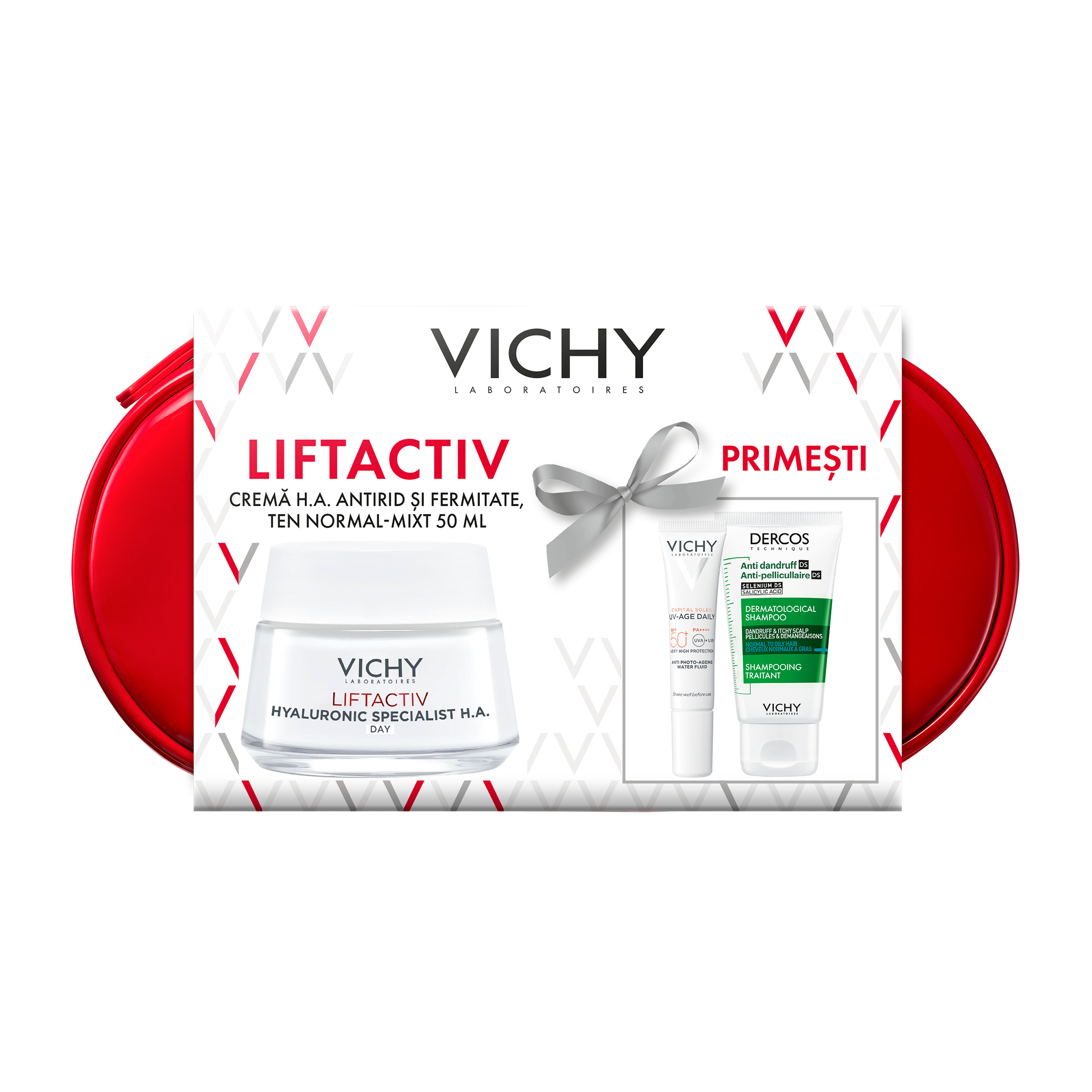 Trusa cu Crema Antirid de Zi pentru Ten Normal si Mixt, Liftactiv Hyaluronic Specialist H.A, Set, Vichy
