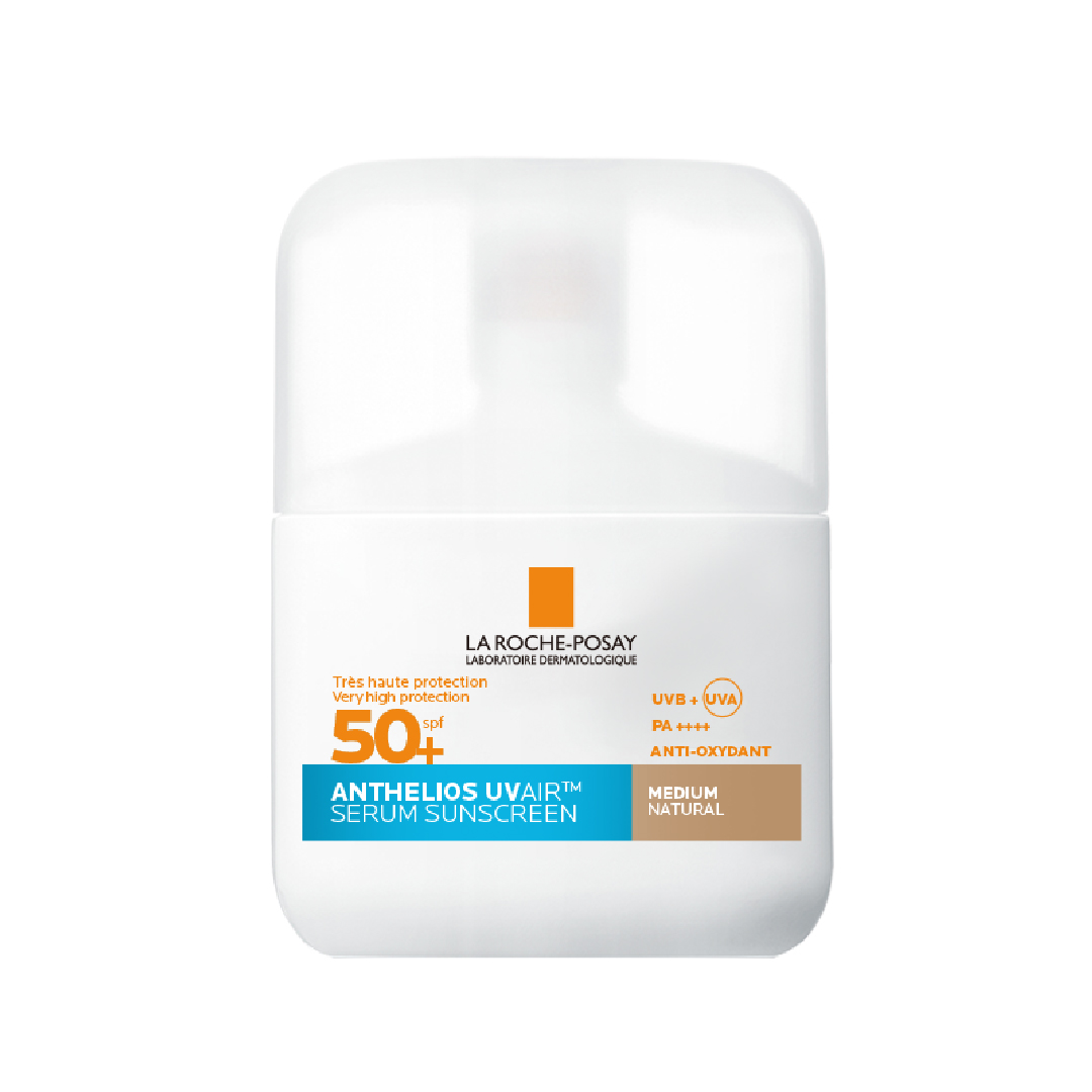 Serum de fata cu protectie solara SPF 50+ Anthelios UVAir, nuanta medie natural, 50 ml, La Roche-Posay
