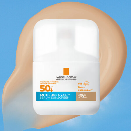 Serum de fata cu protectie solara SPF 50+ Anthelios UVAir, nuanta medie natural, 50 ml, La Roche-Posay 756701