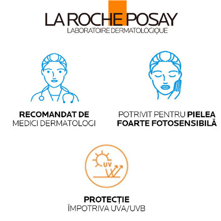 Serum de fata cu protectie solara SPF 50+ Anthelios UVAir, nuanta medie natural, 50 ml, La Roche-Posay 756708