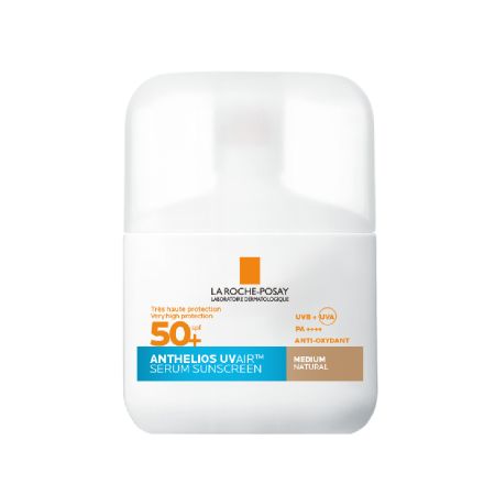 Serum de fata cu protectie solara SPF 50+ Anthelios UVAir, nuanta medie natural, 50 ml, La Roche-Posay