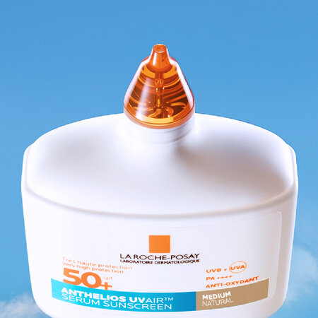 Serum de fata cu protectie solara SPF 50+ Anthelios UVAir, nuanta medie natural, 50 ml, La Roche-Posay 756699