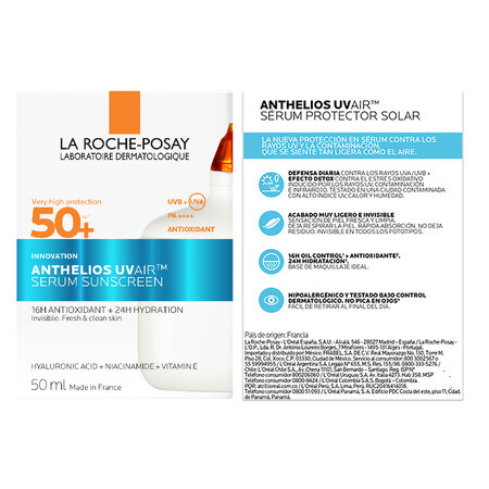 Serum de fata cu protectie solara SPF 50+ Anthelios UVAir, 50 ml, La Roche-Posay 756738