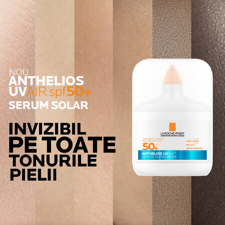 Serum de fata cu protectie solara SPF 50+ Anthelios UVAir, 50 ml, La Roche-Posay 756751