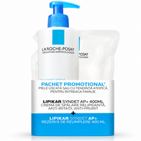 Pachet Crema de spalare relipidanta + rezerva Lipikar Syndet AP+, 2x400 ml, La Roche Posay