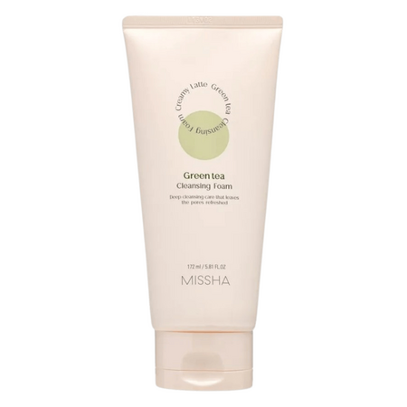 Spuma de curatare fata Creamy Latte, Ceai verde, 172 ml, Missha