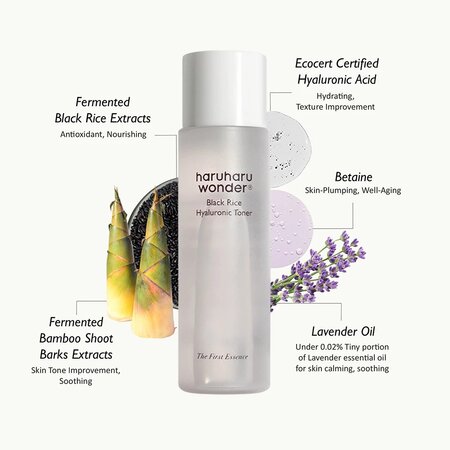 Toner Black Rice cu Acid hialuronic, 30 ml, Haruharu Wonder 757026