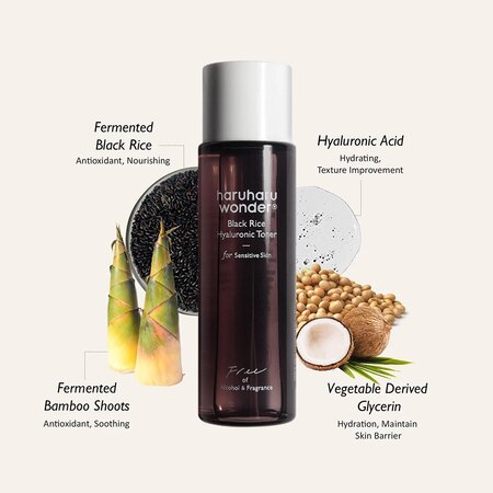 Toner Black Rice fara alcool si parfum, 30 ml, Haruharu Wonder 757042