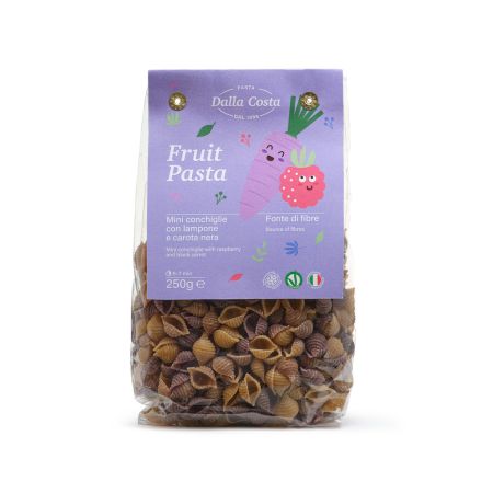 DALLA COSTA PASTE MINI CONCHIGLIE ZMEURA SI MORCOV NEGRU 250 GR