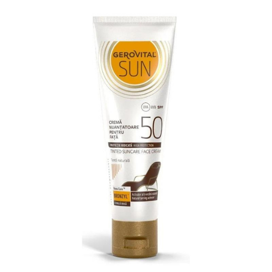 Crema nuantatoare pentru fata SPF 50 Sun, 50 ml, Gerovital