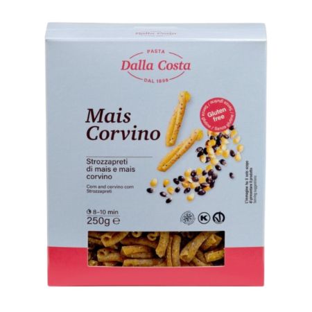 Paste strozzapreti din porumb galben si corvi, 250 g, Dalla Costa